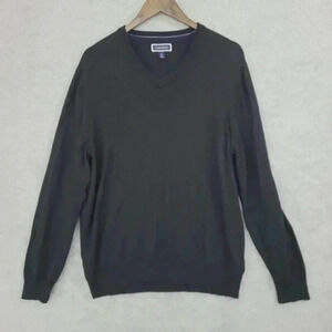 Club Room Merino wool Blend Men's Black V-Neck Sweater XL‎ 19CT